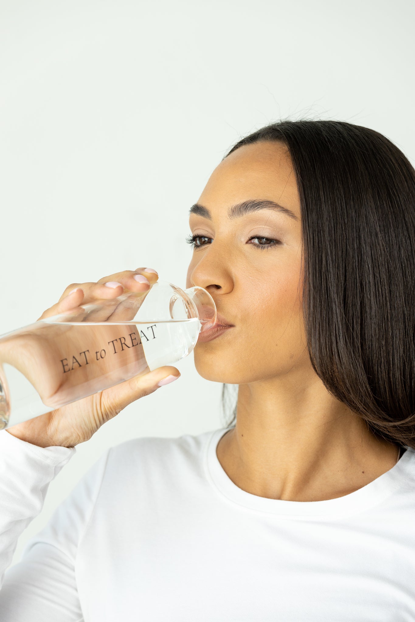 Eat to Treat Glass Water Bottle